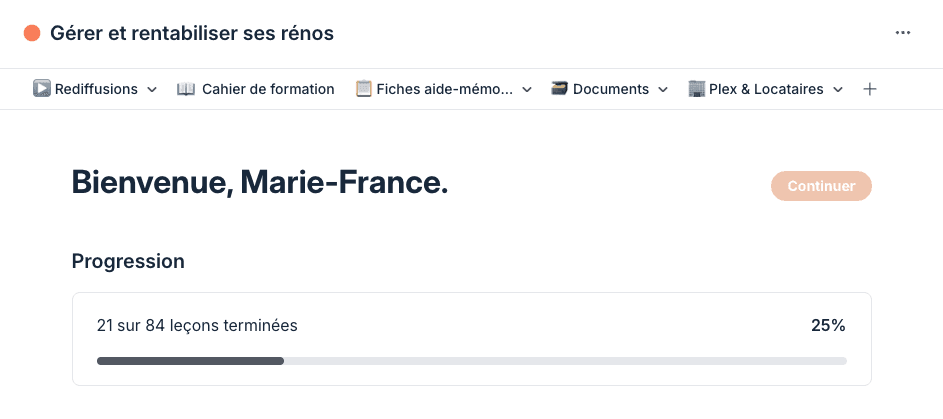 La progression dans la formation