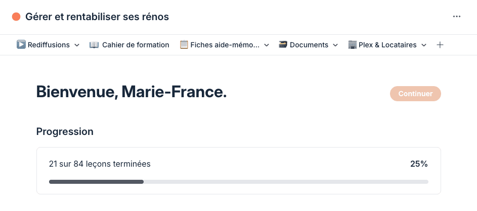 La progression dans la formation
